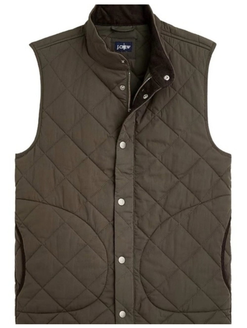 J. Crew Sussex Quilted vest with Prima Loft - Dark Olive